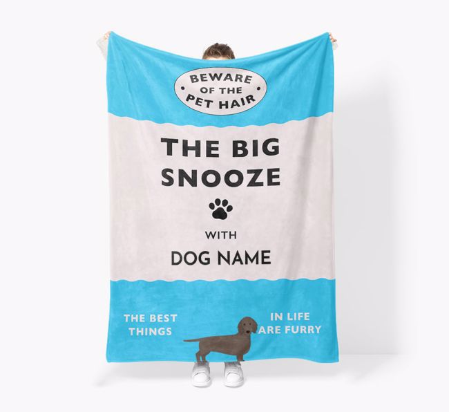 'The Big Snooze' - Personalized Sherpa Fleece Blanket with {breedFullName} Yappicon